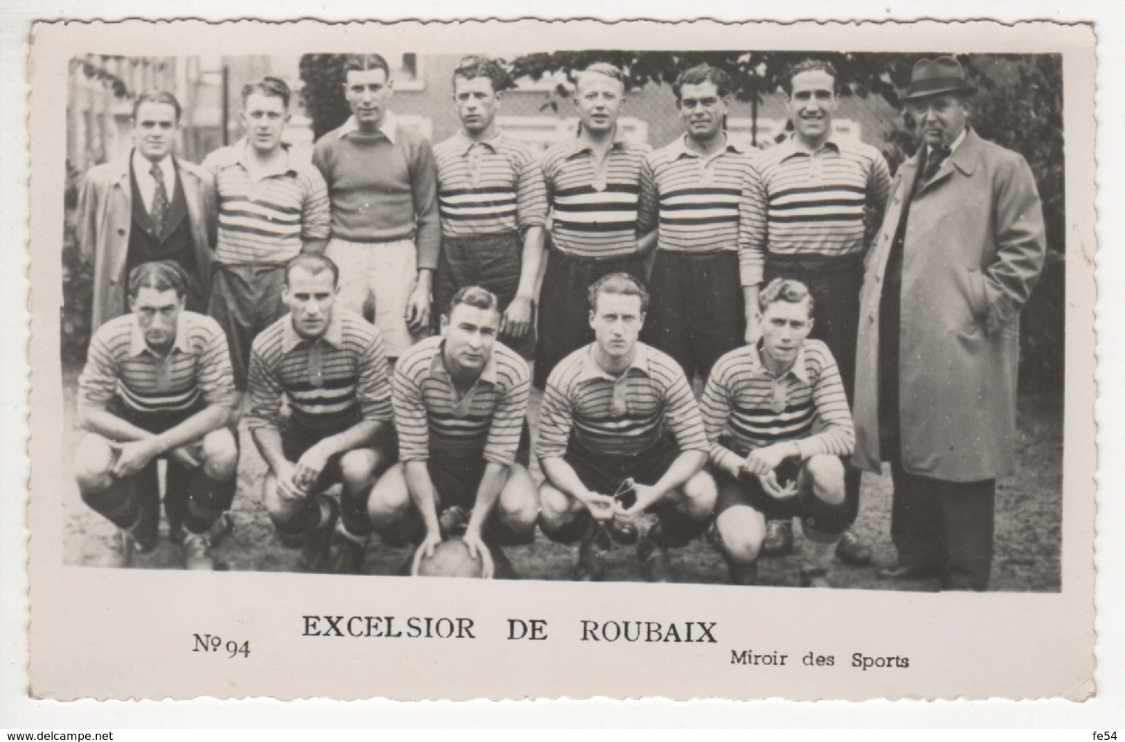 ° FOOTBALL ° EXCELSIOR DE ROUBAIX ° PHOTO MIROIR DES SPORTS ° PHOTO FORMAT CARTE POSTALE ° - Calcio