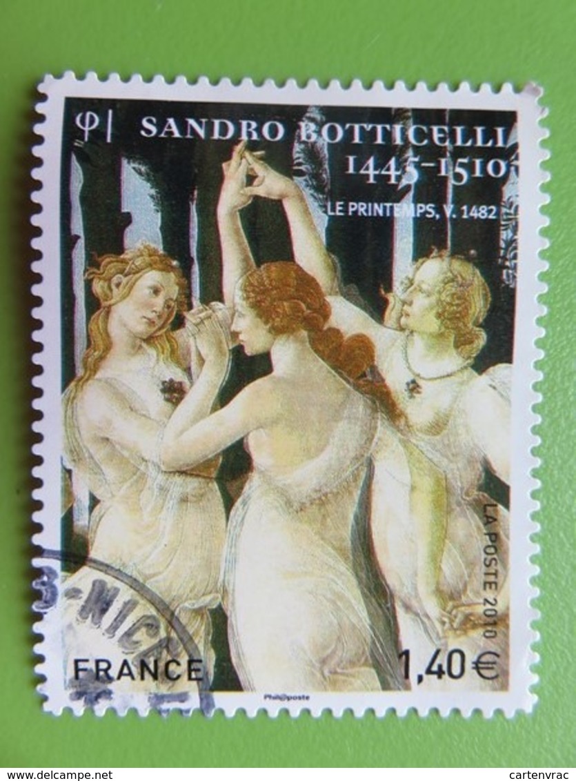 Timbre France YT 509 AA - Série Artistique - Sandro Botticelli - Les Trois Grâces - 2010 - Cachet Rond - Other & Unclassified