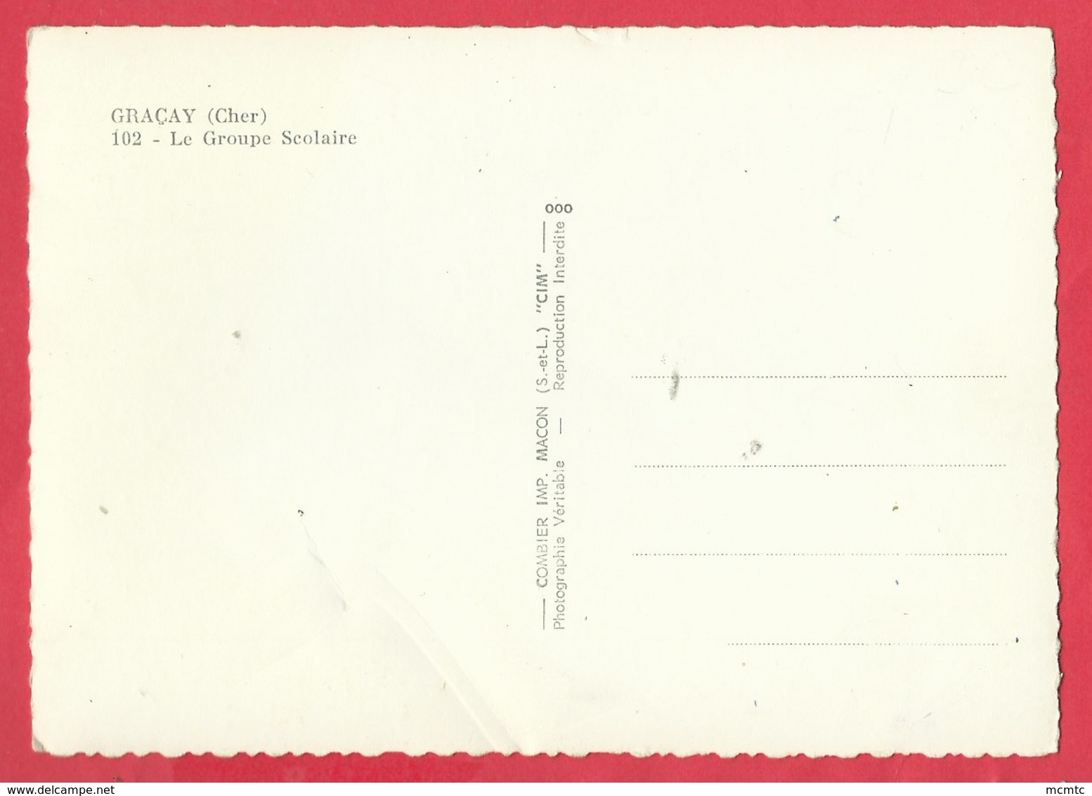 CPSM (abîmée)  Grand Format - Graçay   -(Cher) - Le Groupe Scolaire - Graçay