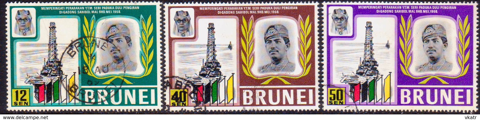 BRUNEI 1969 SG 169-71 Compl.set Used - Brunei (...-1984)