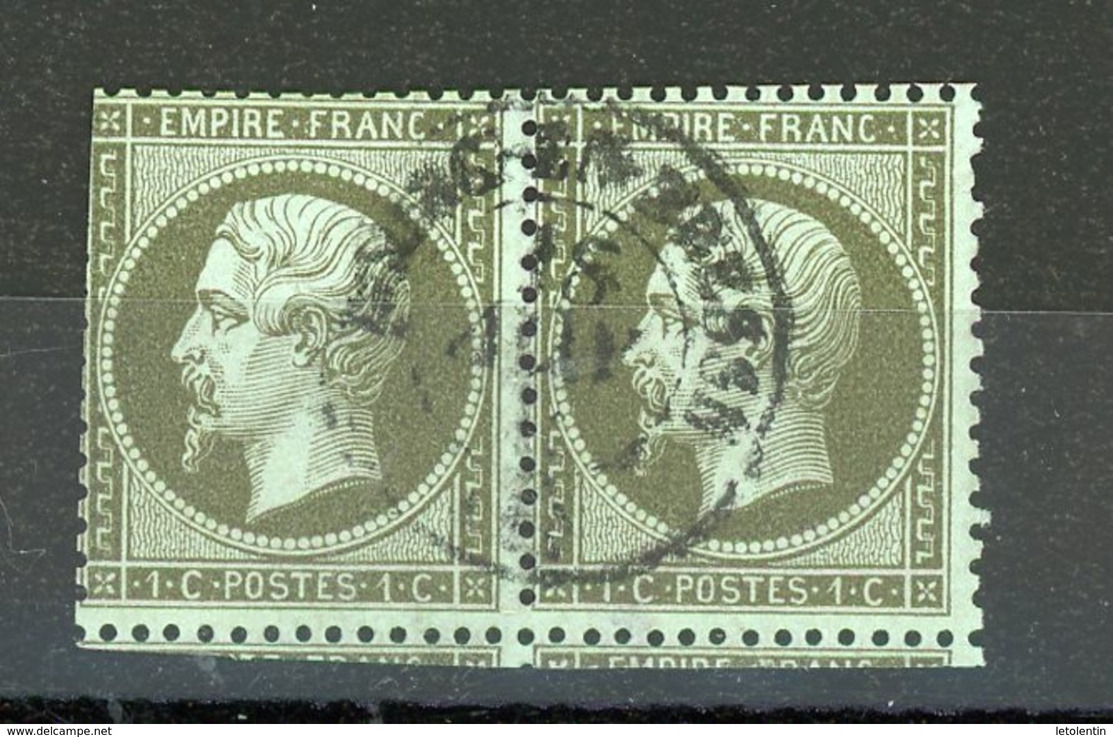 FRANCE - TYPE NAPOLEON - N° Yvert 19 EN PAIRE (DONT 1 DEFECTUEUX) Obli CàD DE BOURG EN BRESSE - 1862 Napoléon III