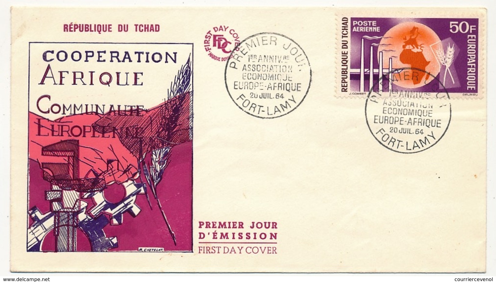 TCHAD - Enveloppe FDC - 1er Anniversaire Association économique Europe-Afrique - 1964 - Fort Lamy - Chad (1960-...)