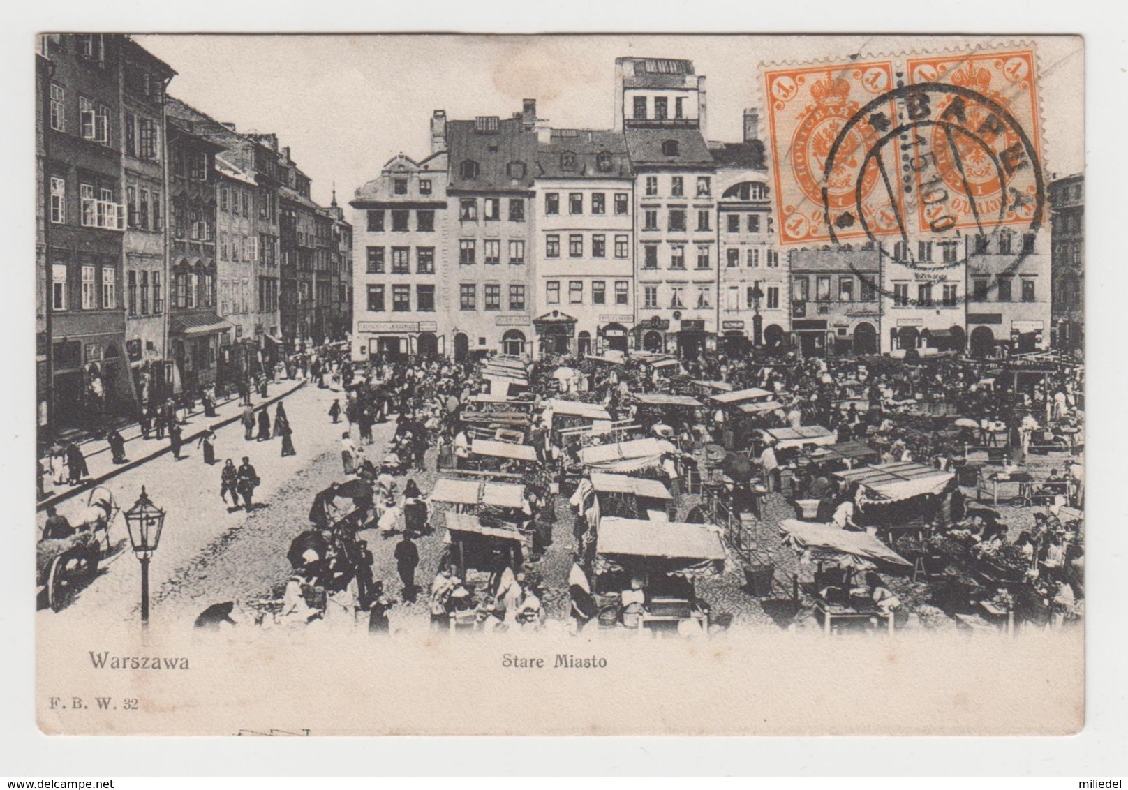 BB438 - POLOGNE - WARSZAWA - Stare Miasto - Belle Animation - Marché - 1907 - Polonia