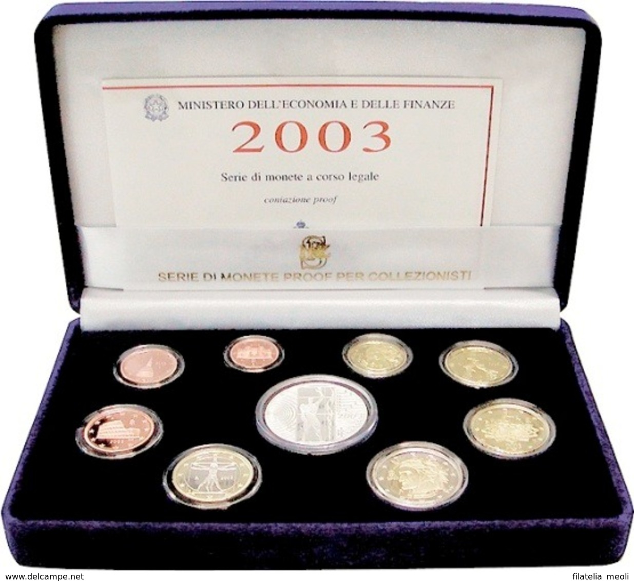 ITALIA 2003 SERIE DIVISIONALE CON ARGENTO PROOF - Colecciones