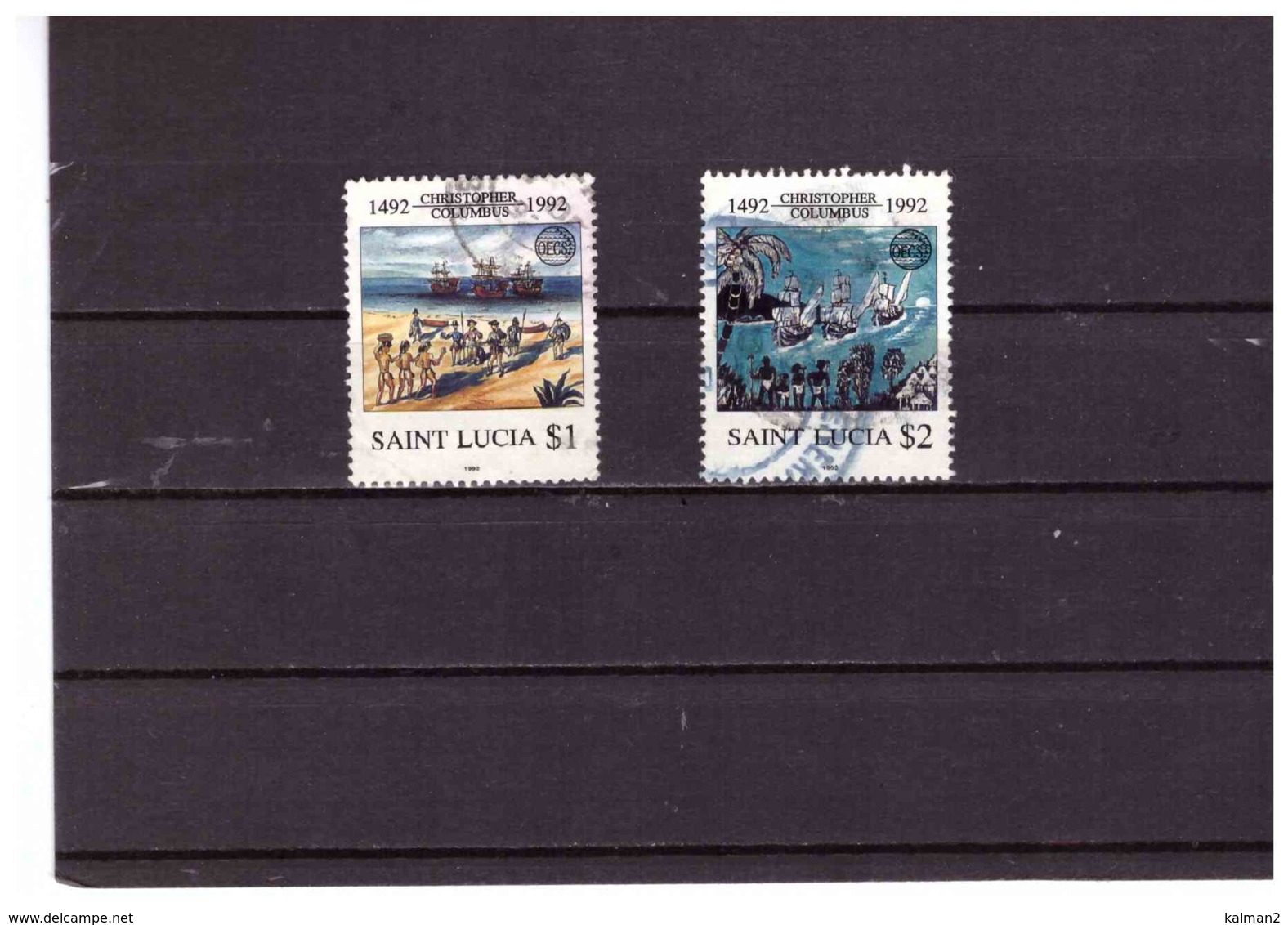 XX2844    -   SAINT-LUCIA    /   CAT.  Y&T.  NR.  979/980   SERIE COMPLETA USATA - St.Lucia (1979-...)