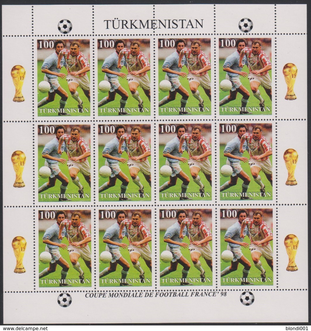 Soccer World Cup 1998 - Football - Turkmenistan - Sheet Perf. MNH - 1998 – France