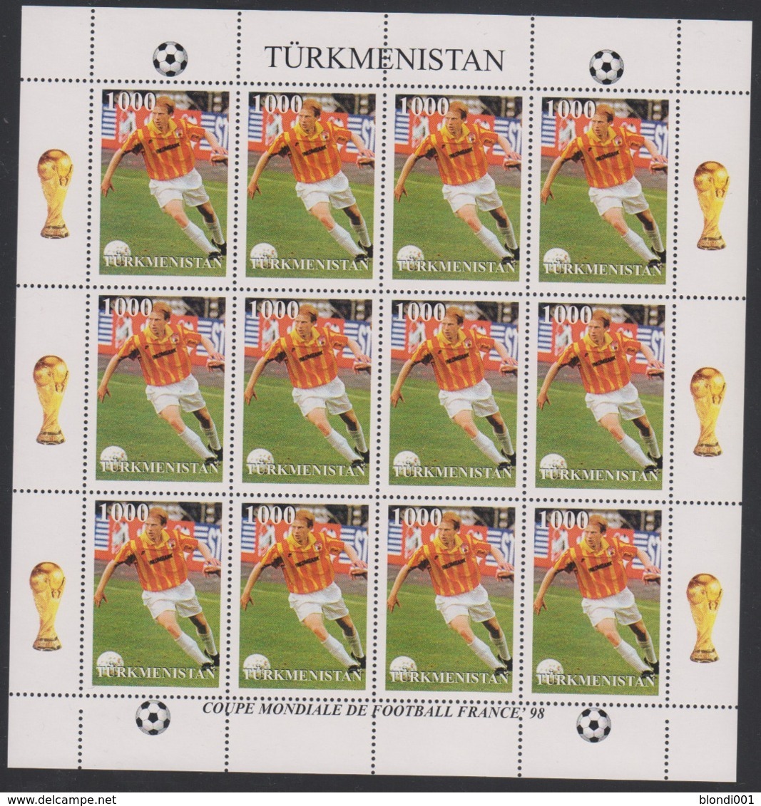 Soccer World Cup 1998 - Football - Turkmenistan - Sheet Perf. MNH - 1998 – France