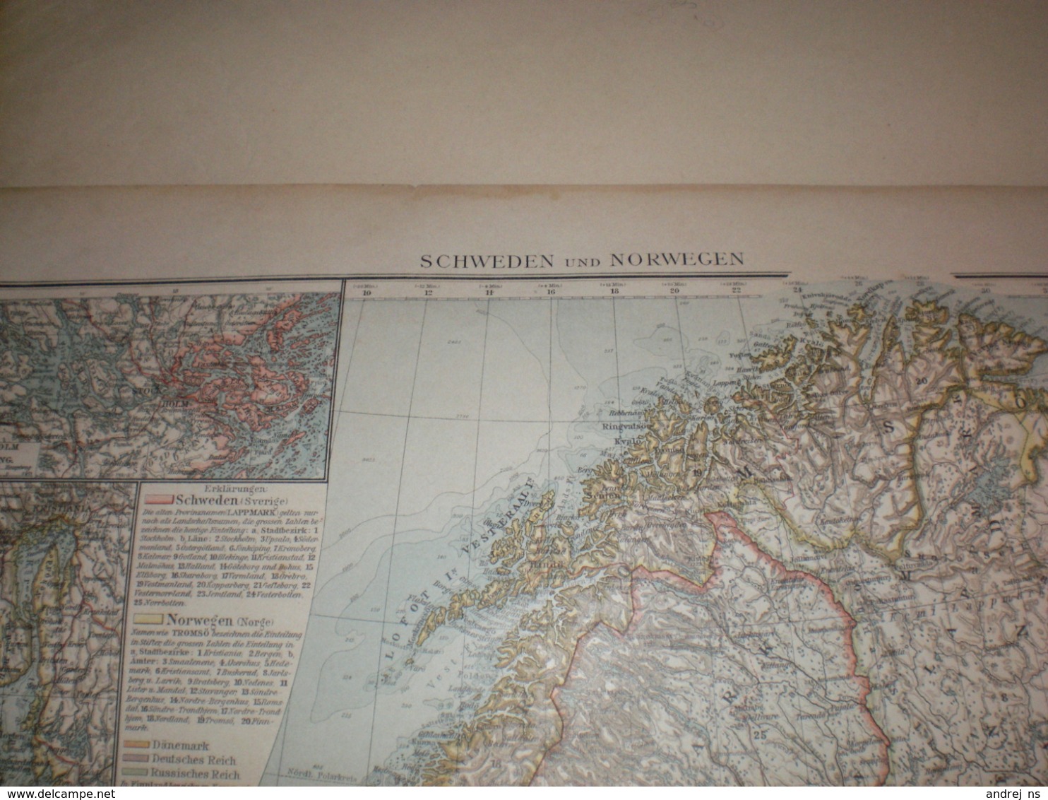 Schweden Und Norwegen Volks Und Familien Atlas A Shobel Leipzig 1901 Big Map - Geographische Kaarten