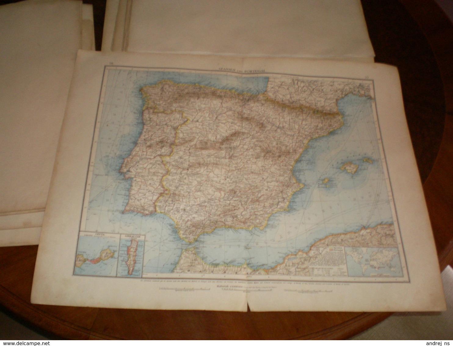 Spanien Und Portugal Volks Und Familien Atlas A Shobel Leipzig 1901 Big Map - Cartes Géographiques