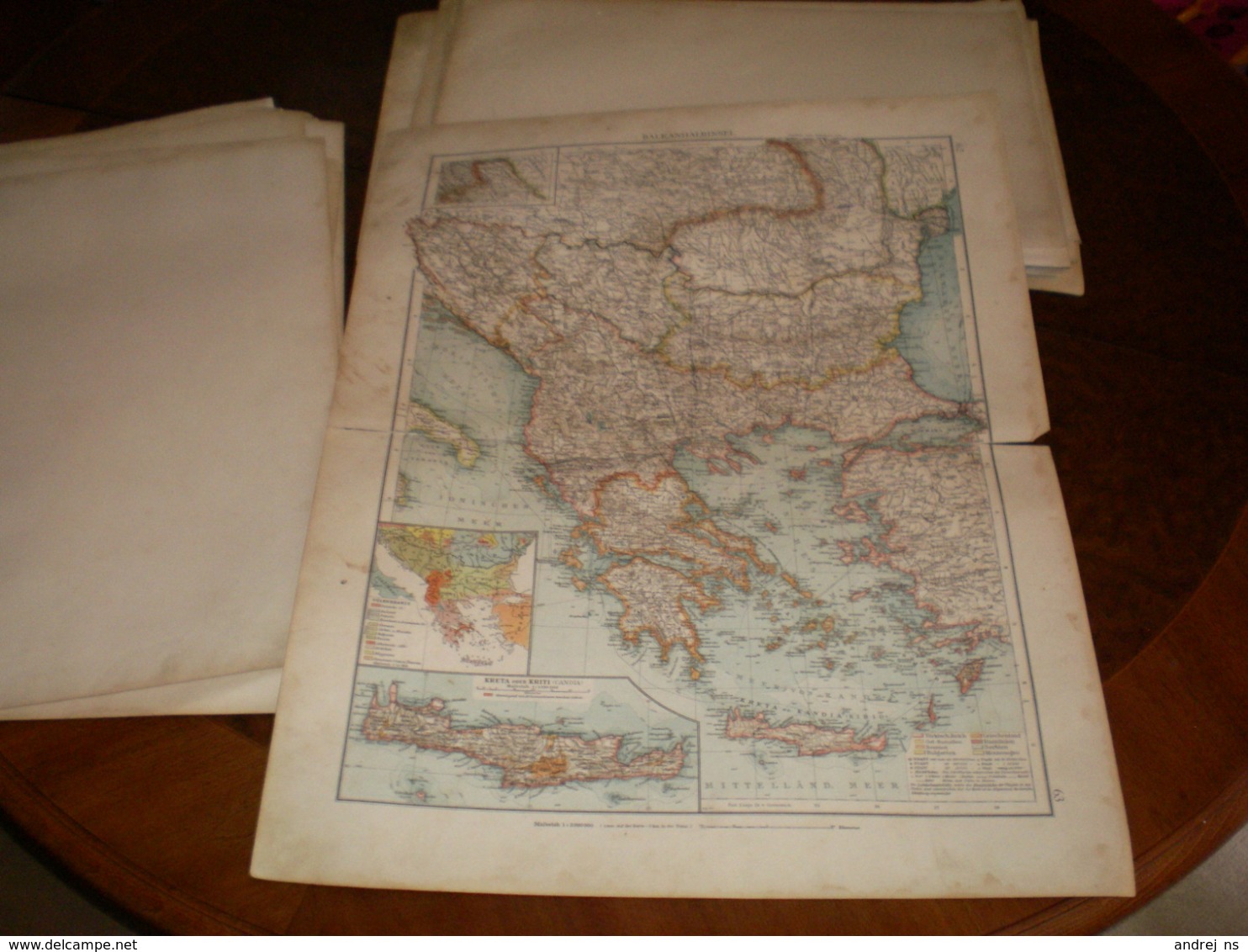 Balkanhalbinsel Volks Und Familien Atlas A Shobel Leipzig 1901 Big Map - Geographical Maps