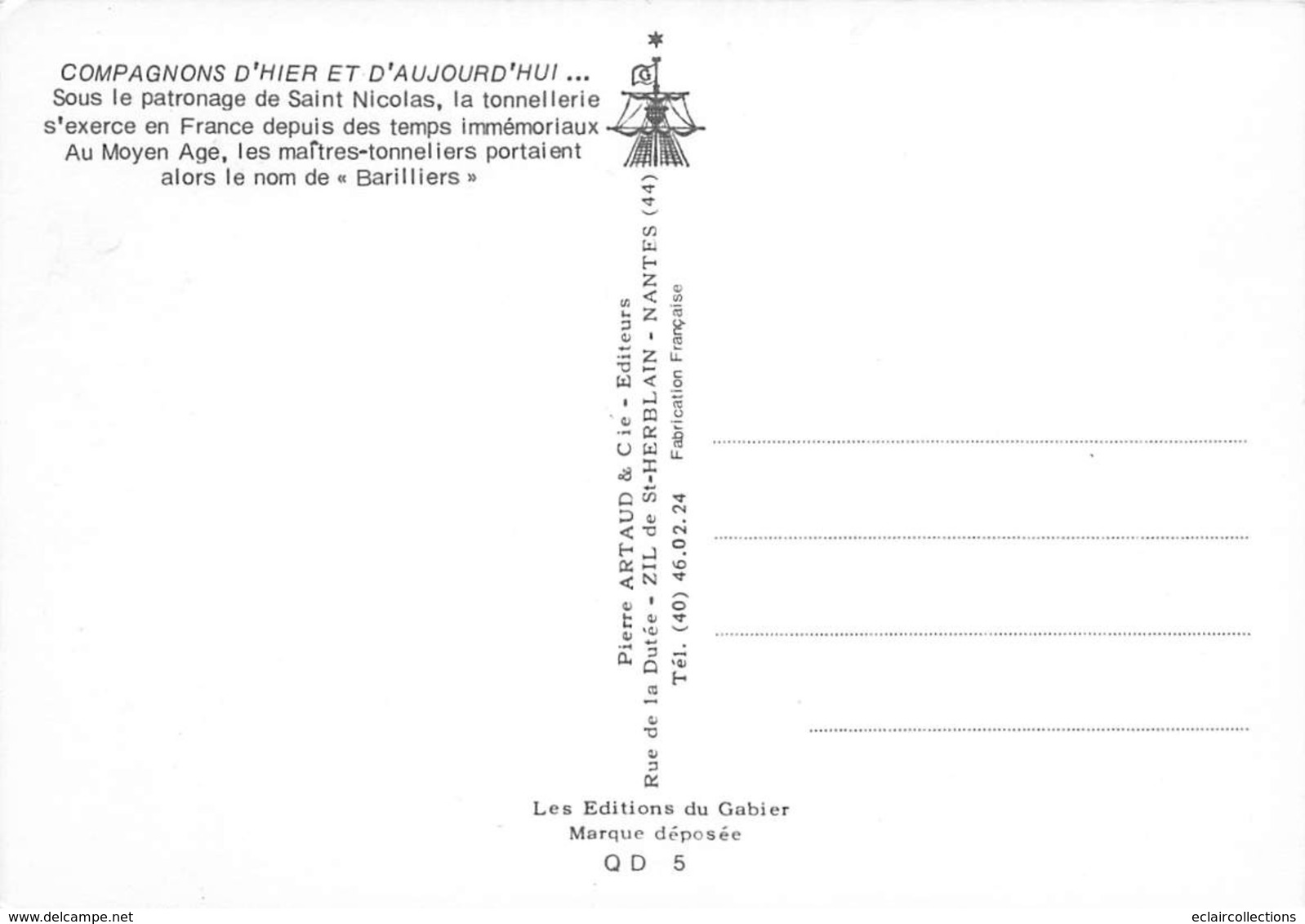 Thème.  Métiers Divers: Bois      Tonneliers    10 X 15    (Voir Scan) - Sonstige & Ohne Zuordnung