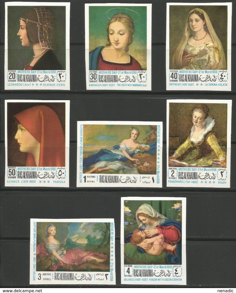 Ras Al-Khaima,Art-Mothers Day 1968.,imperforated,MNH - Ra's Al-Chaima