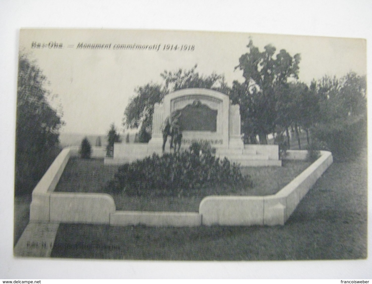 Ancien Carte Postale De Bas-oha  Monument  Commémoratif  14-18 - Huy