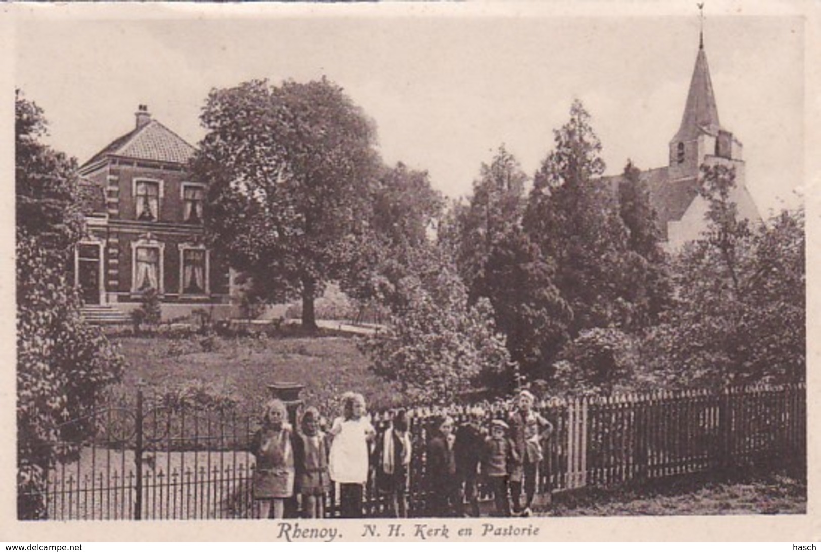 2603265Rhenoy, N. H. Kerk En Pastorie (zie Hoeken En Randen) - Autres & Non Classés