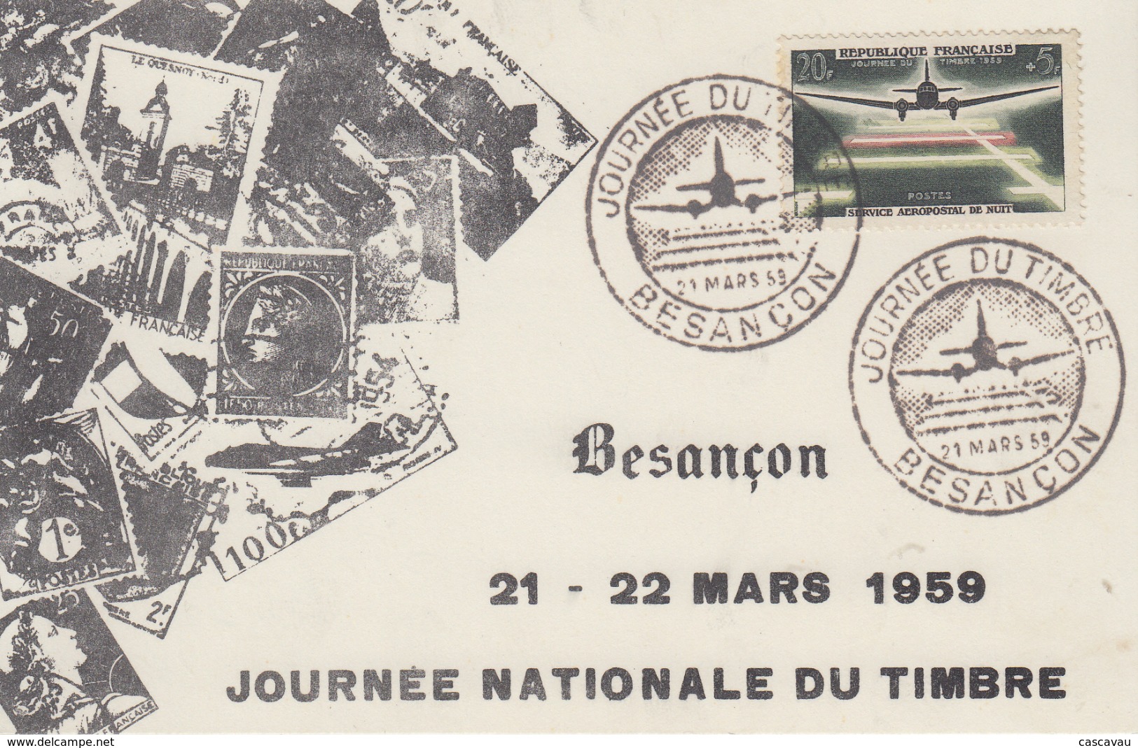 Carte  Locale  1er  Jour    FRANCE   JOURNEE  Du  TIMBRE    BESANCON   1959 - Giornata Del Francobollo