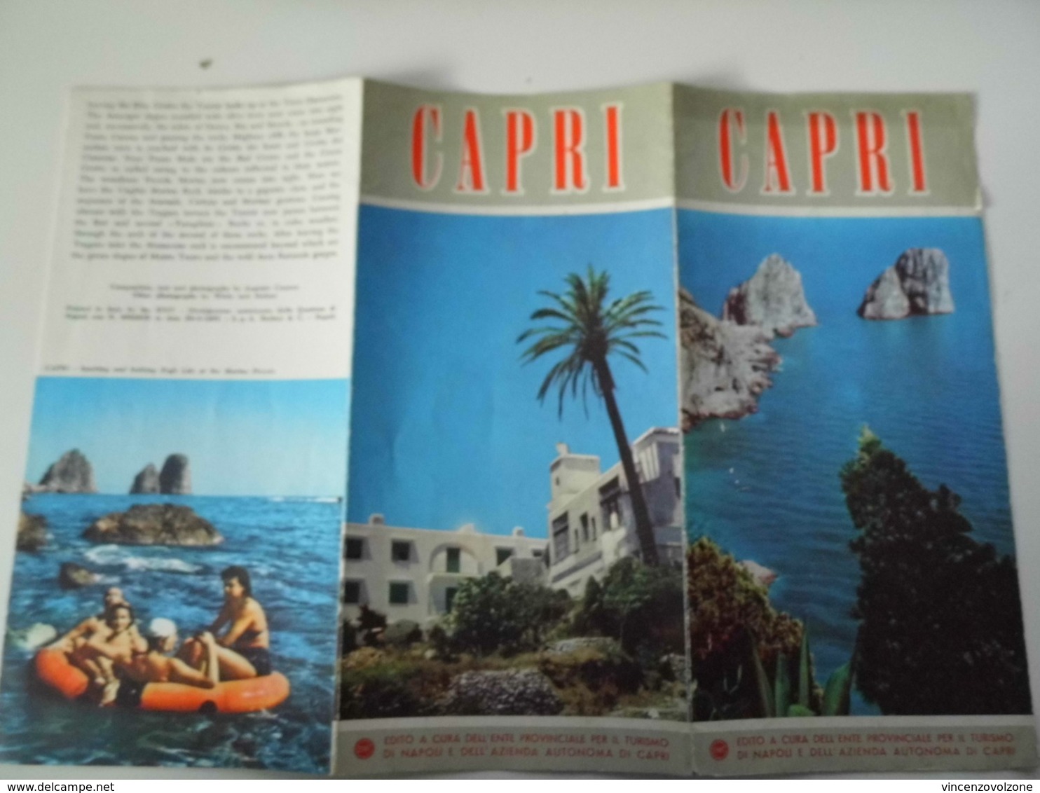 Pieghevole   Illustrato In Lingua Inglese "CAPRI" E.N.I.T. 1955 - Dépliants Turistici