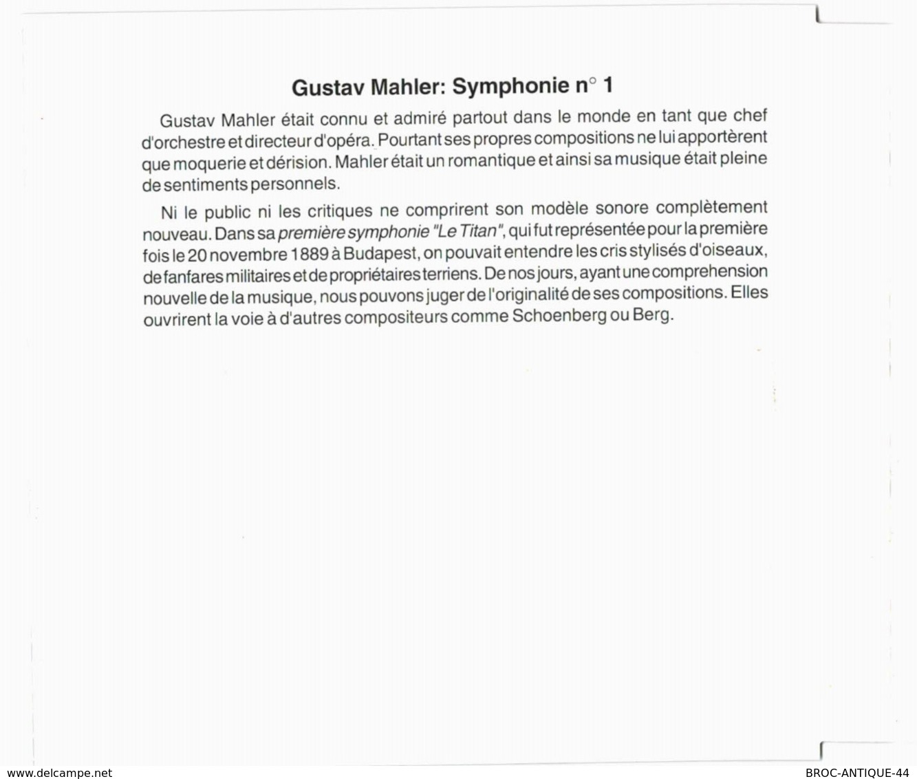 CD N°810 - GUSTAV MAHLER - COMPILATION 2 CD - Clásica