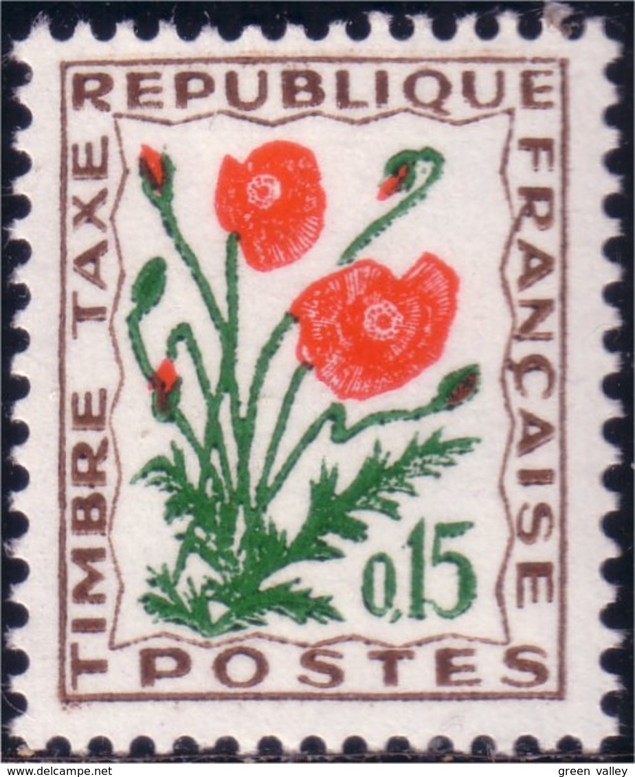 329 France Taxe 1964 Coquelicot Poppy MNH ** Neuf SC (f3-29-317b) - Altri & Non Classificati