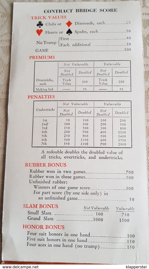 Carnet WW2 U.S. Army Coca-Cola Contract Bridge Score Pad Nurse 1940 - Autres & Non Classés