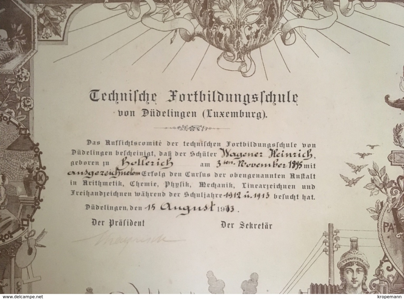 Dudelange 1913 Technische Fortbildungschule - Autres & Non Classés