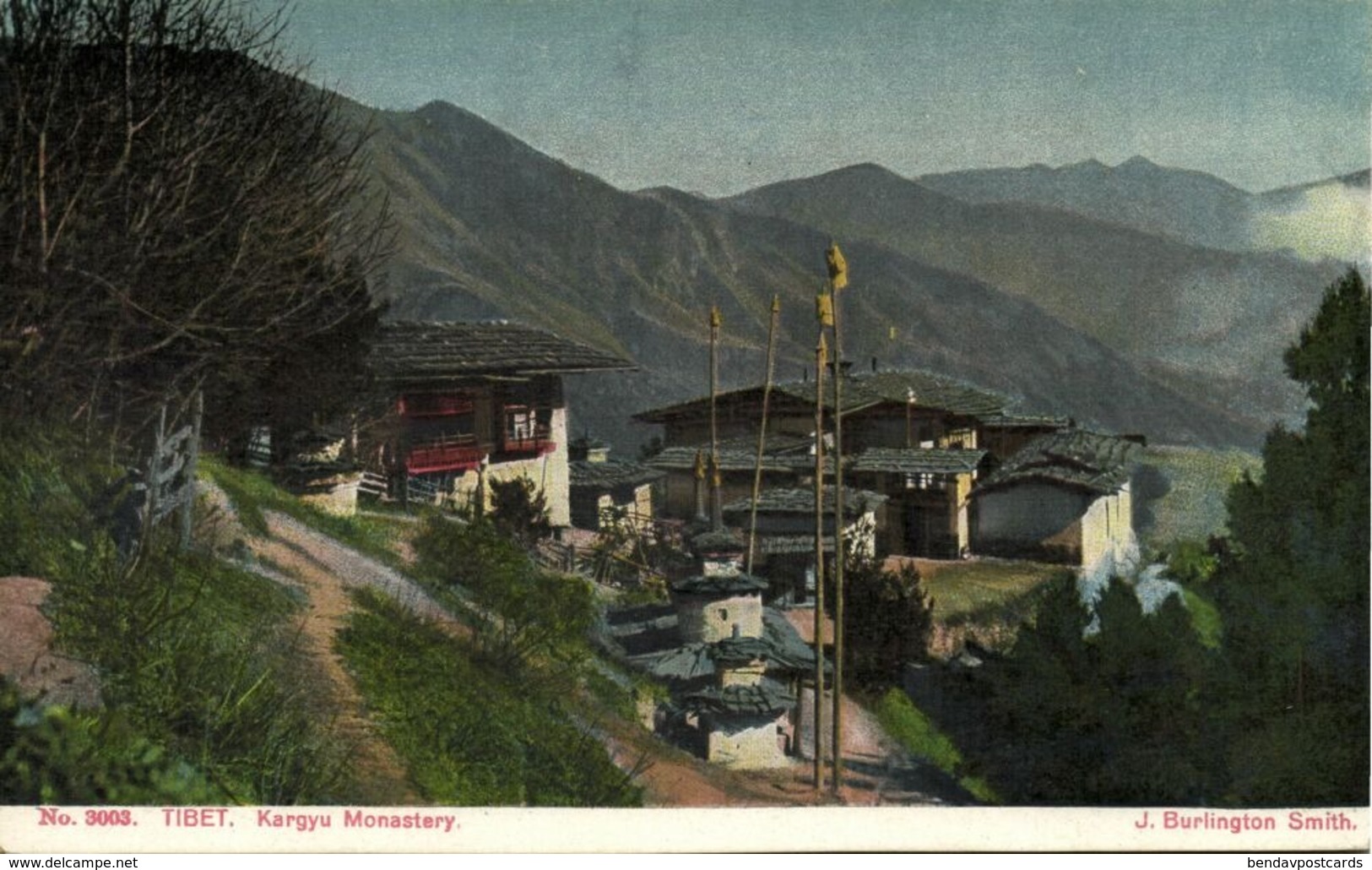 Tibet Thibet, Kargyu Monastery (1910s) Burlington Smith Postcard - Tibet