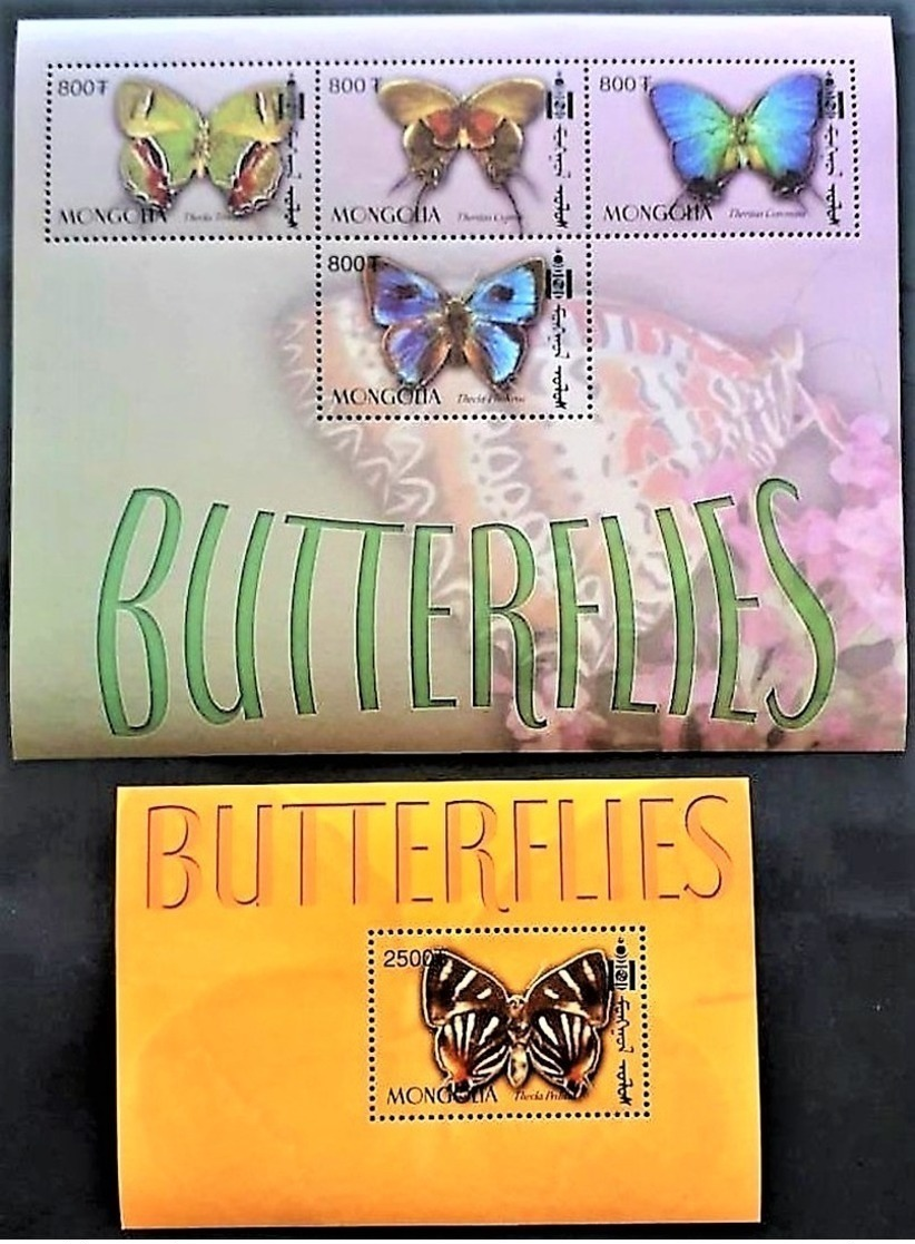 # Mongolia 2003**Mi.3481-85 Butterfiles , MNH [17II;15] - Butterflies