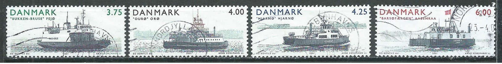 Danemark YT N°1294/1297 Ferries Des Iles Oblitéré ° - Oblitérés