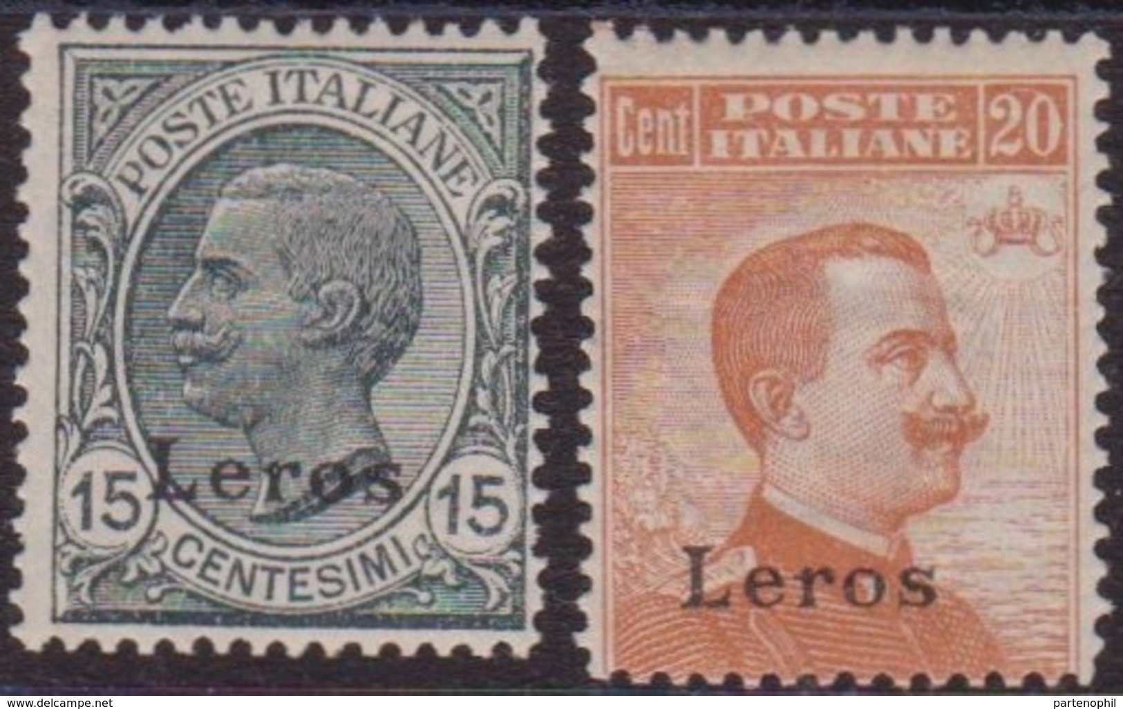 331 ** Lero 1921 - F.lli D’Italia Soprastampato N. 7/8. Cat. € 665,00. SPL - Ägäis (Lero)