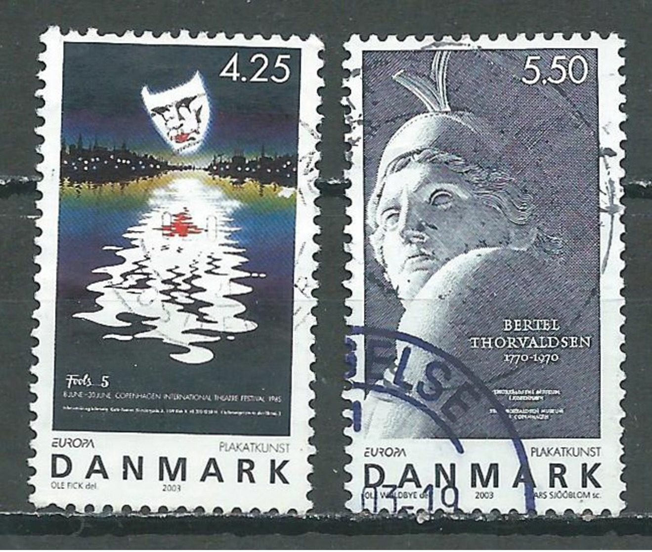 Danemark YT N°1344/1345 Europa 2003 Art De L'affiche Oblitéré ° - 2003