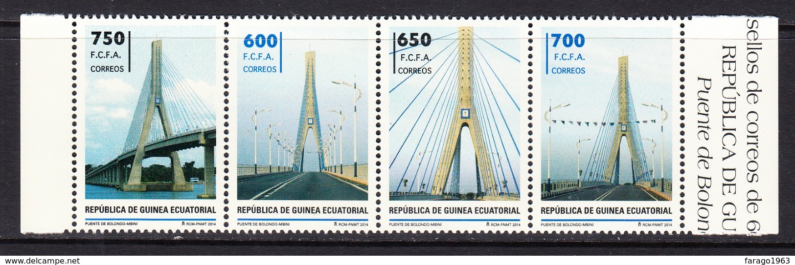 2014 Equatorial Ecuatorial Guinea Bridges Ponts Complete Strip Of 4 MNH - Äquatorial-Guinea