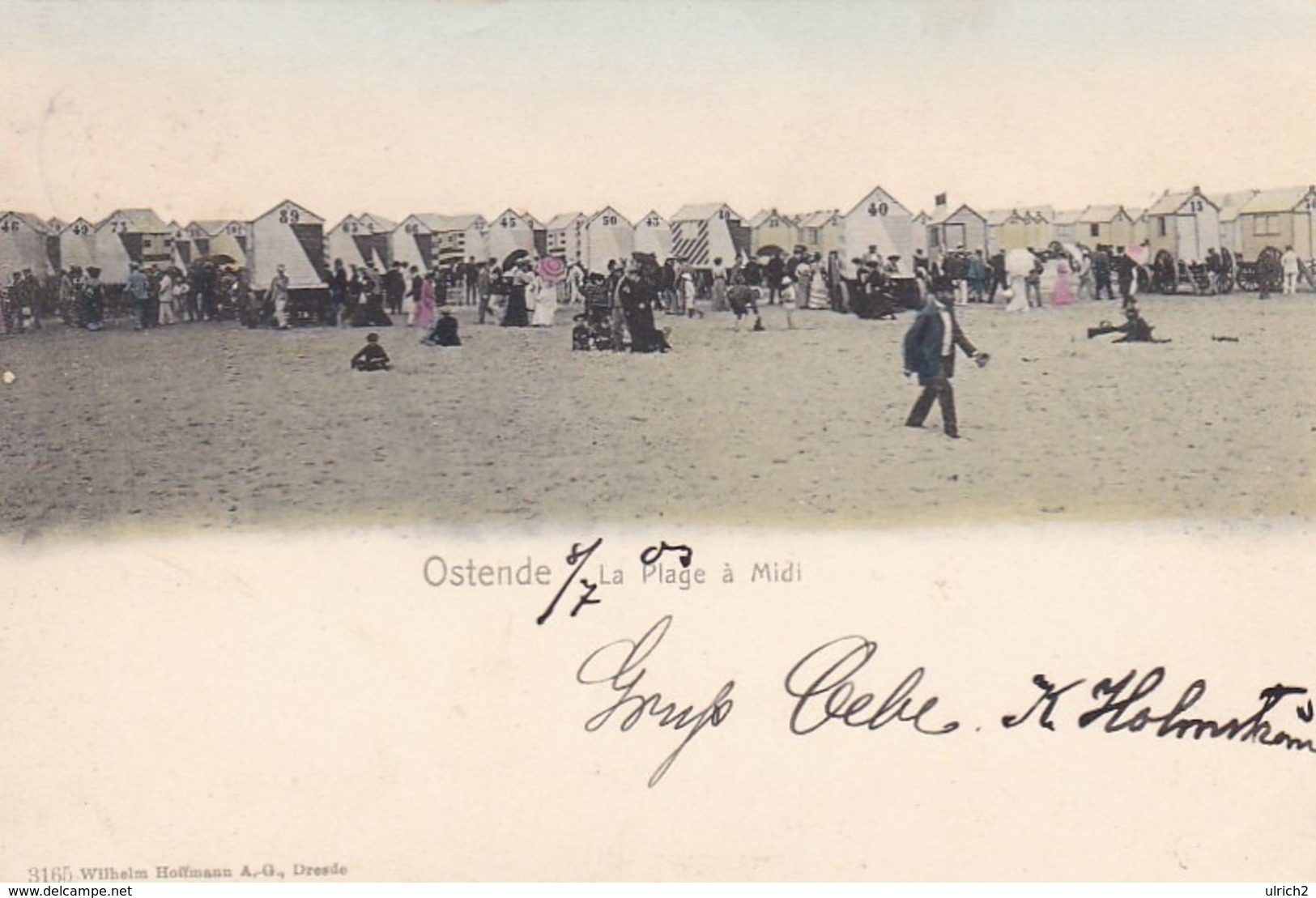 CPA Ostende - La Plage à Midi - 1903 (43548) - Oostende