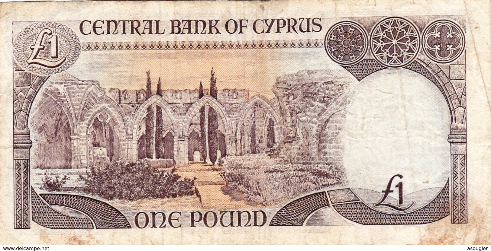 CYPRUS (GREECE) 1 POUND 1994 F-VF P-53c  "free Shipping Via Regular Air Mail (buyer Risk)" - Cyprus