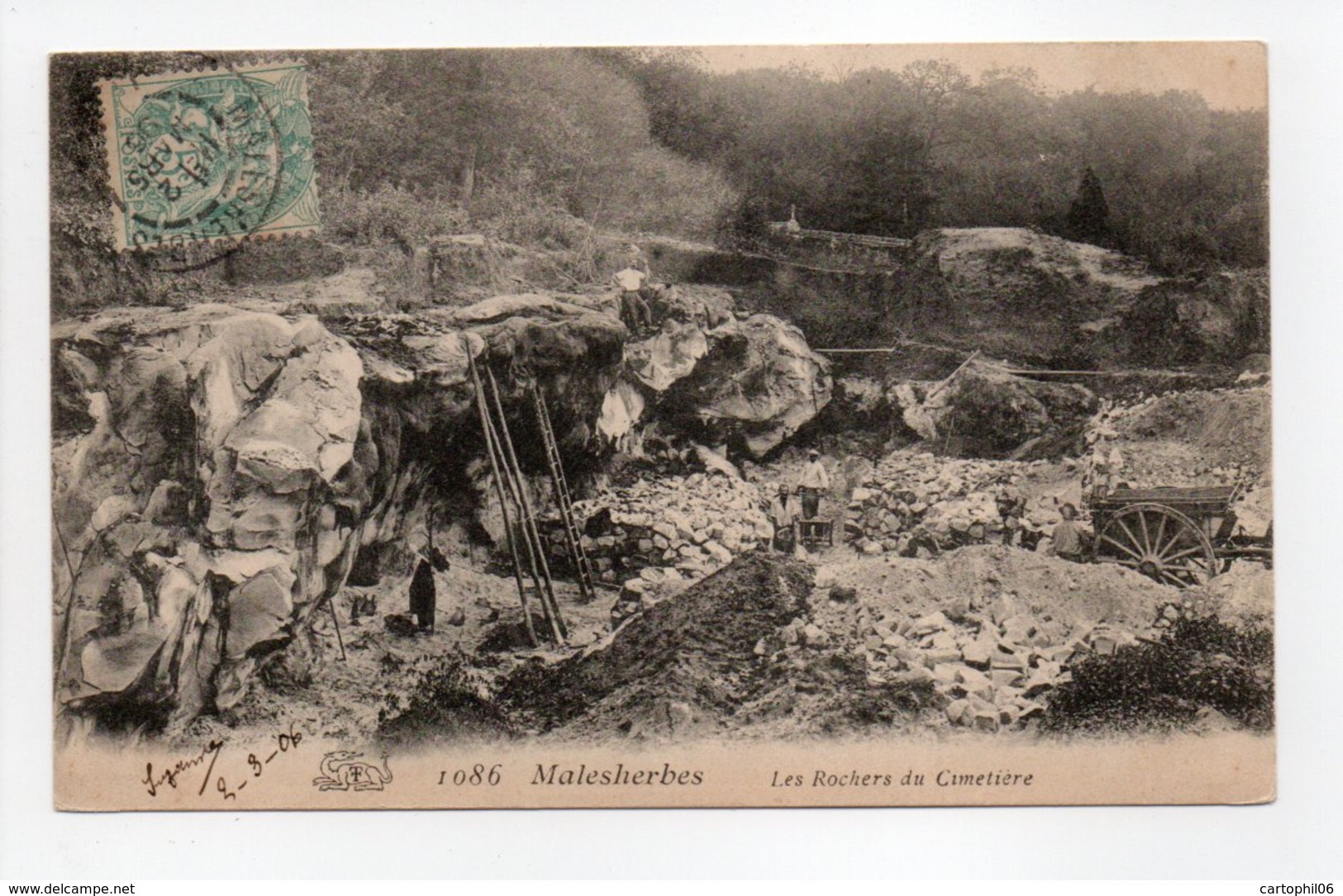 - CPA MALESHERBES (45) - Les Rochers Du Cimetière 1906 (avec Personnages) - N° 1086 - - Malesherbes