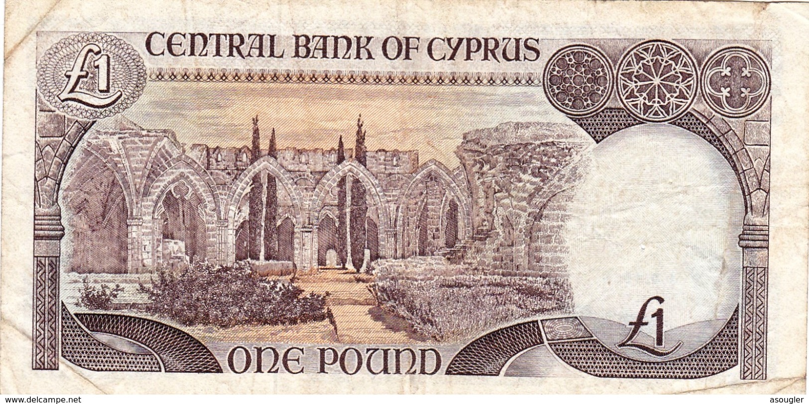 CYPRUS (GREECE) 1 POUND 1995 F-VF P-53d  "free Shipping Via Regular Air Mail (buyer Risk)" - Cyprus