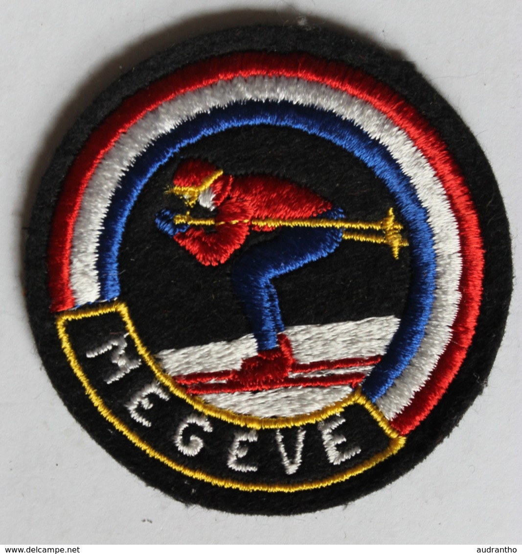 écusson Brodé Ancien Megève Skieur Ski - Patches