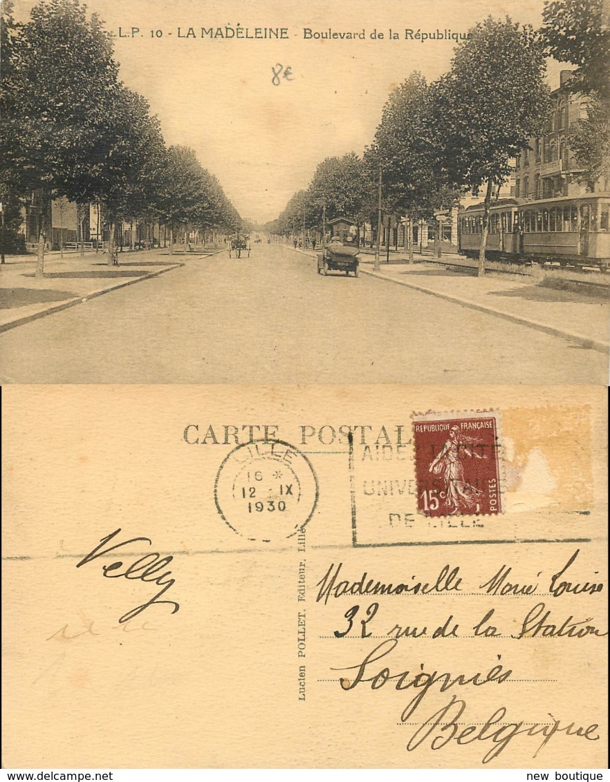 NB - [506206]B/TB//-France  - (59) Nord, La Madeleine, Boulevard De La République, Tramways, Voitures - La Madeleine