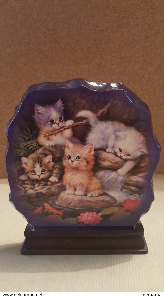 The Bradford Exchange, Purr-fect Reflections By Jurgen Scholz, Crystal Kittens, 2002 - Art Populaire