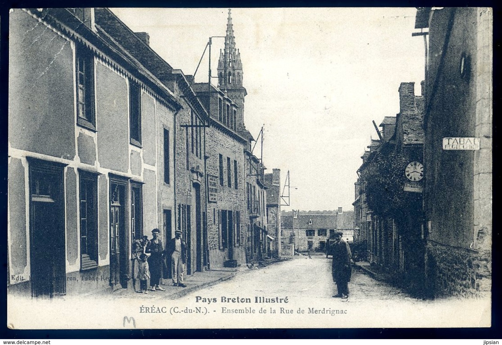 Loudéac - cpa du 22 Eréac Ensemble de la rue de Merdrignac LZ131