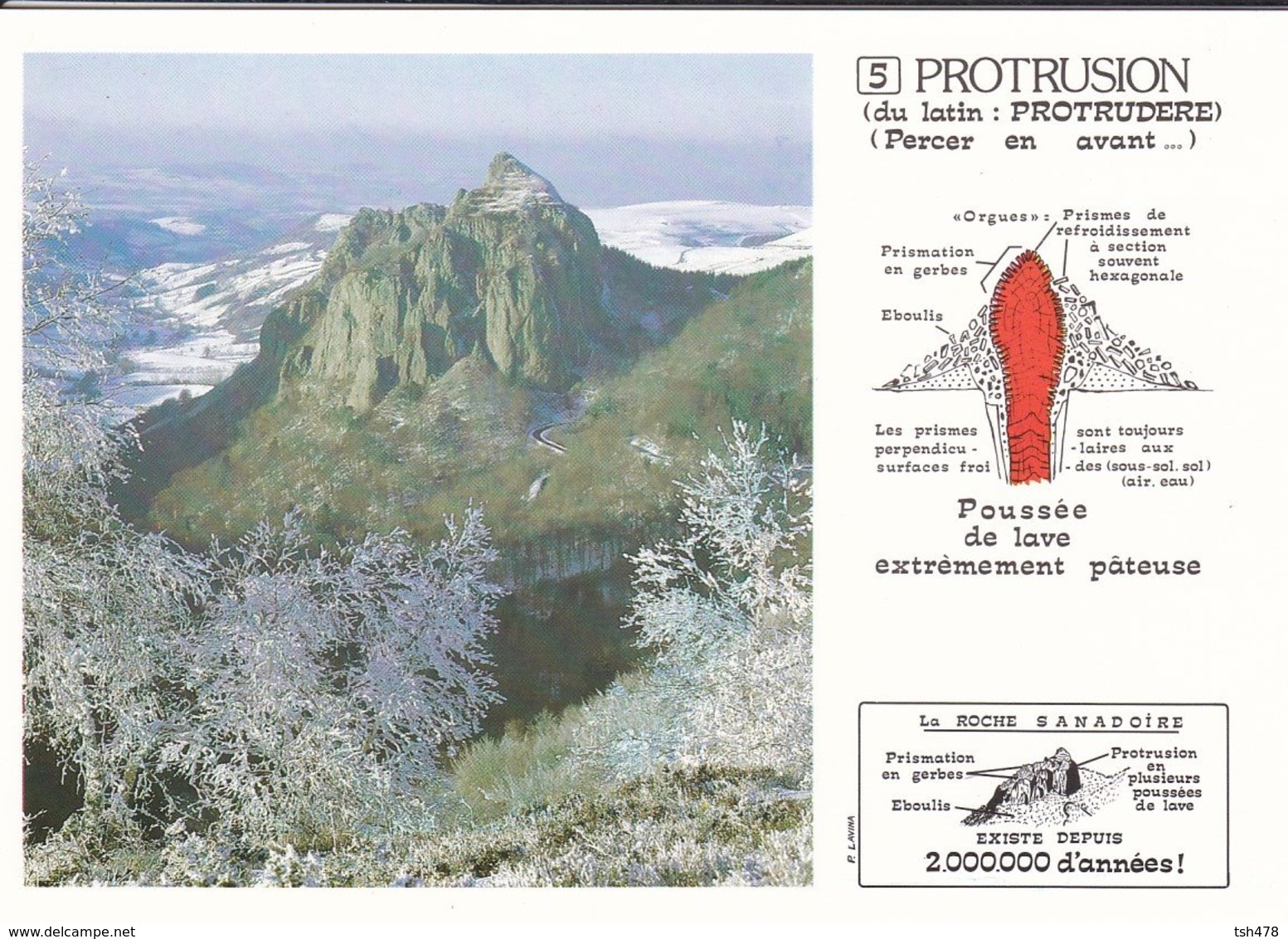 FRANCE---VOLCAN---PROTRUSION--La Roche Sanadoire--volcanisme En Auvergne---voir 2 Scans - Autres & Non Classés