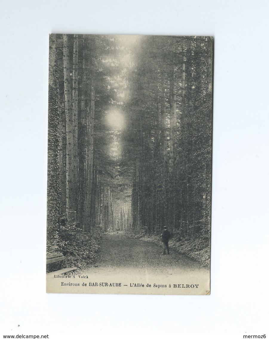 Allee De Sapins à Belroy Environs De Bar Sur Aube Librairie Valck Carte Animee Homme 1921 - Autres & Non Classés