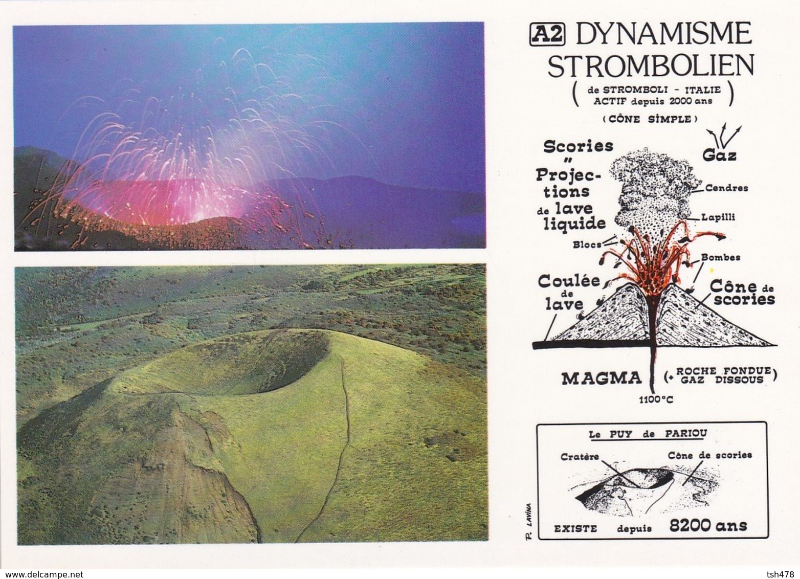 FRANCE---VOLCAN---TYPE STROMBOLIEN--le Puy De Pariou---volcanisme En Auvergne---voir 2 Scans - Autres & Non Classés