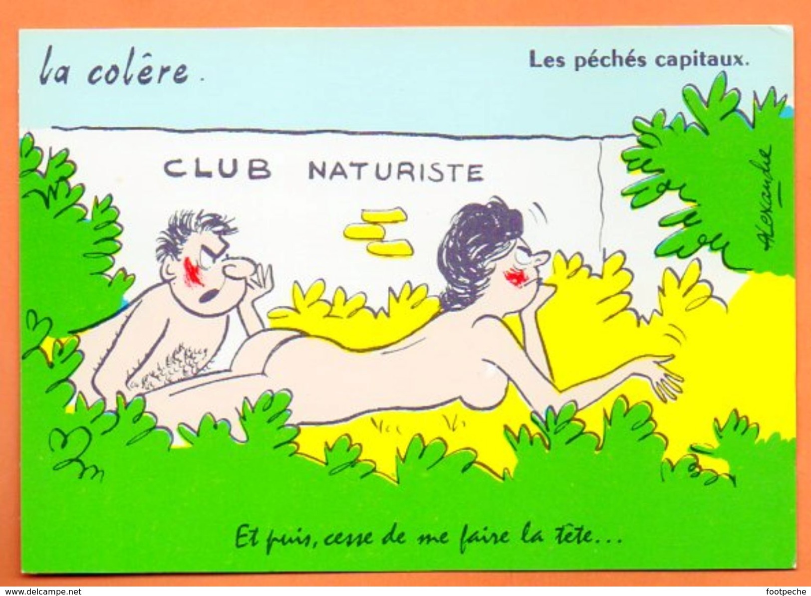 LES PECHES CAPITAUX   LE COLERE   1971  Alexande Carte Vierge N° 48613 - Humour