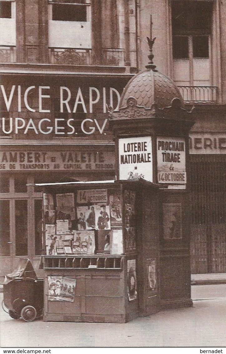 75 . PARIS . KIOSQUE A JOURNAUX .. 1943 .. LOTERIE NATIONALE .. SOCIETE DE TRANSPORTS  LAMBERT ET VALETTE - Artisanry In Paris