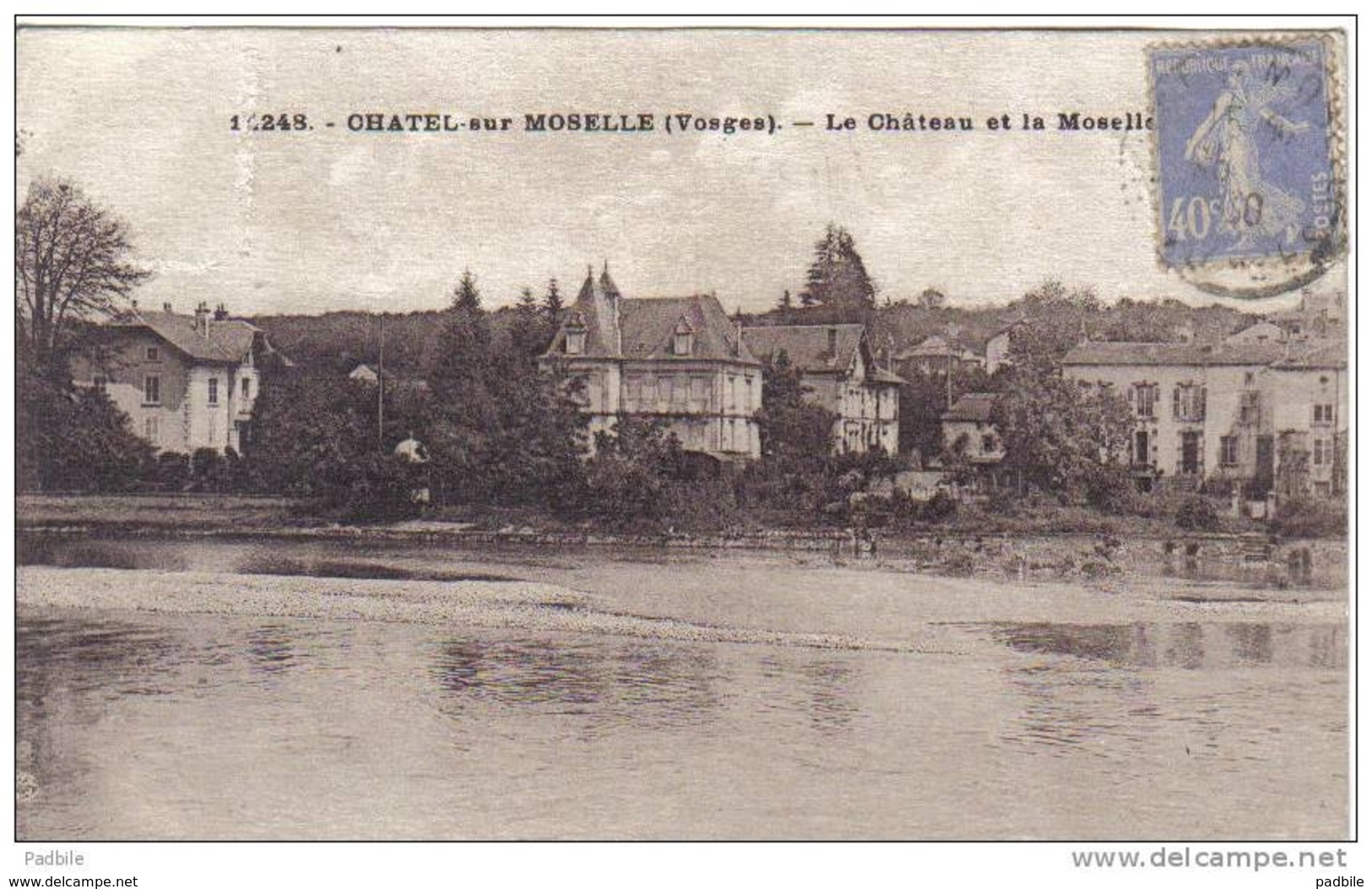 Carte Postale 88. Chatel Le Chateau Et La Moselle Trés Beau Plan - Chatel Sur Moselle