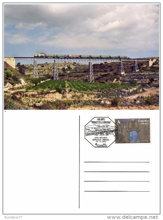 Spain 2015 - 100 Anys Trenet De La Marina.Benissa Special Postcard Cancellation - Máquinas Franqueo (EMA)