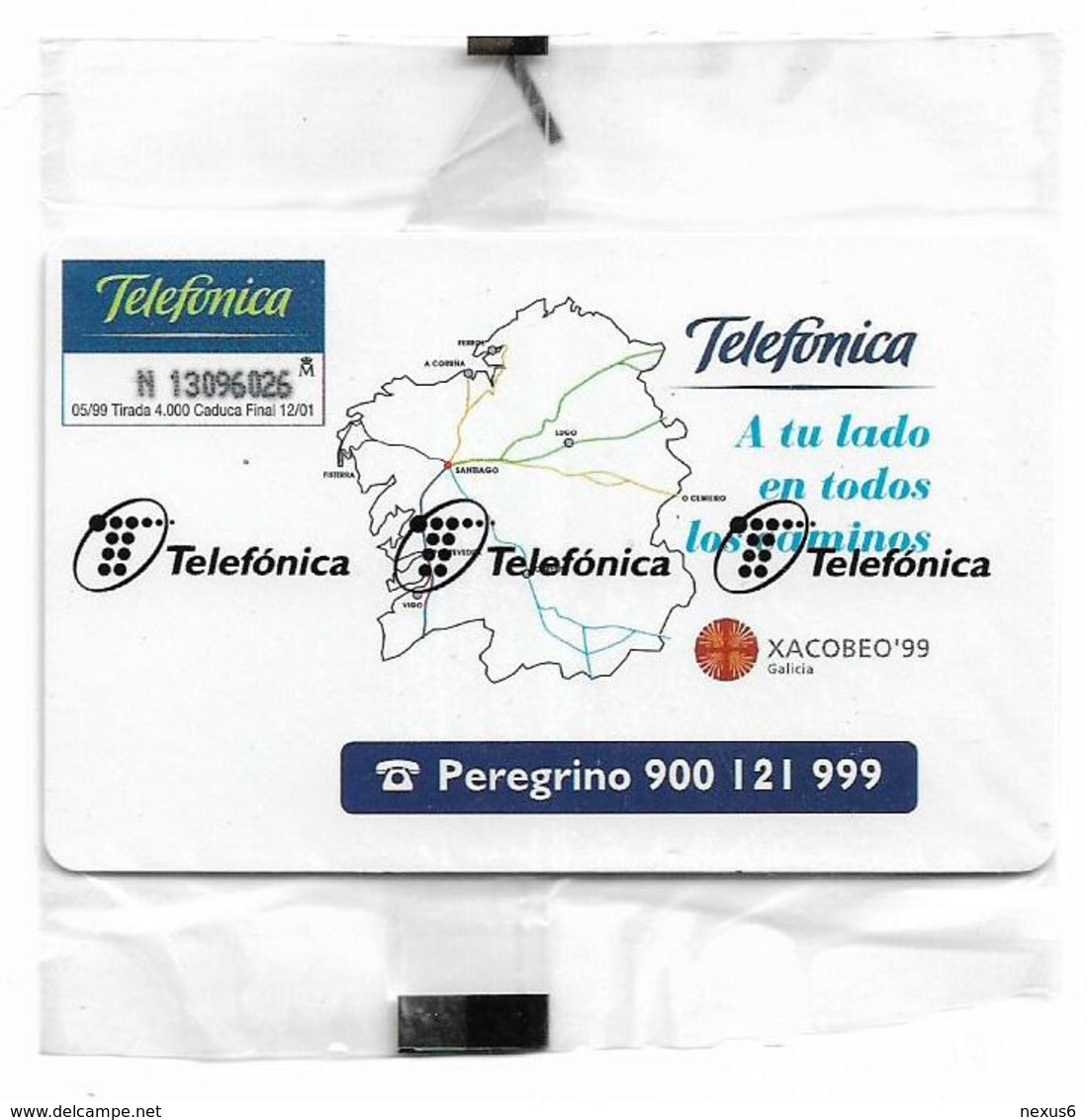 Spain - Telefónica - Peregrino 900.121.999 - P-386 - 05.1999, 4.000ex, NSB - Emissions Privées