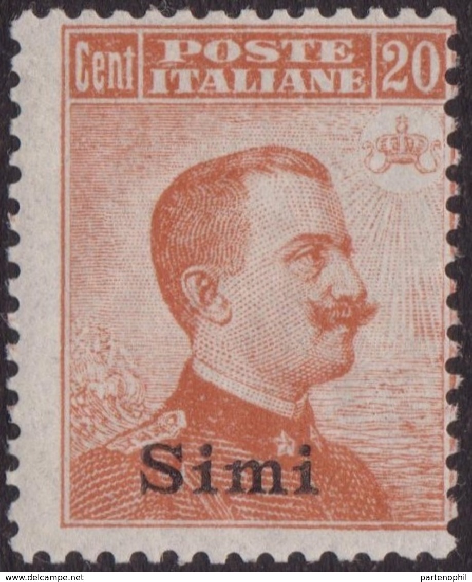 353 ** 1917 Simi - F.lli D’Italia Soprastampato N. 9. Cat. € 275,00. SPL - Egée (Simi)
