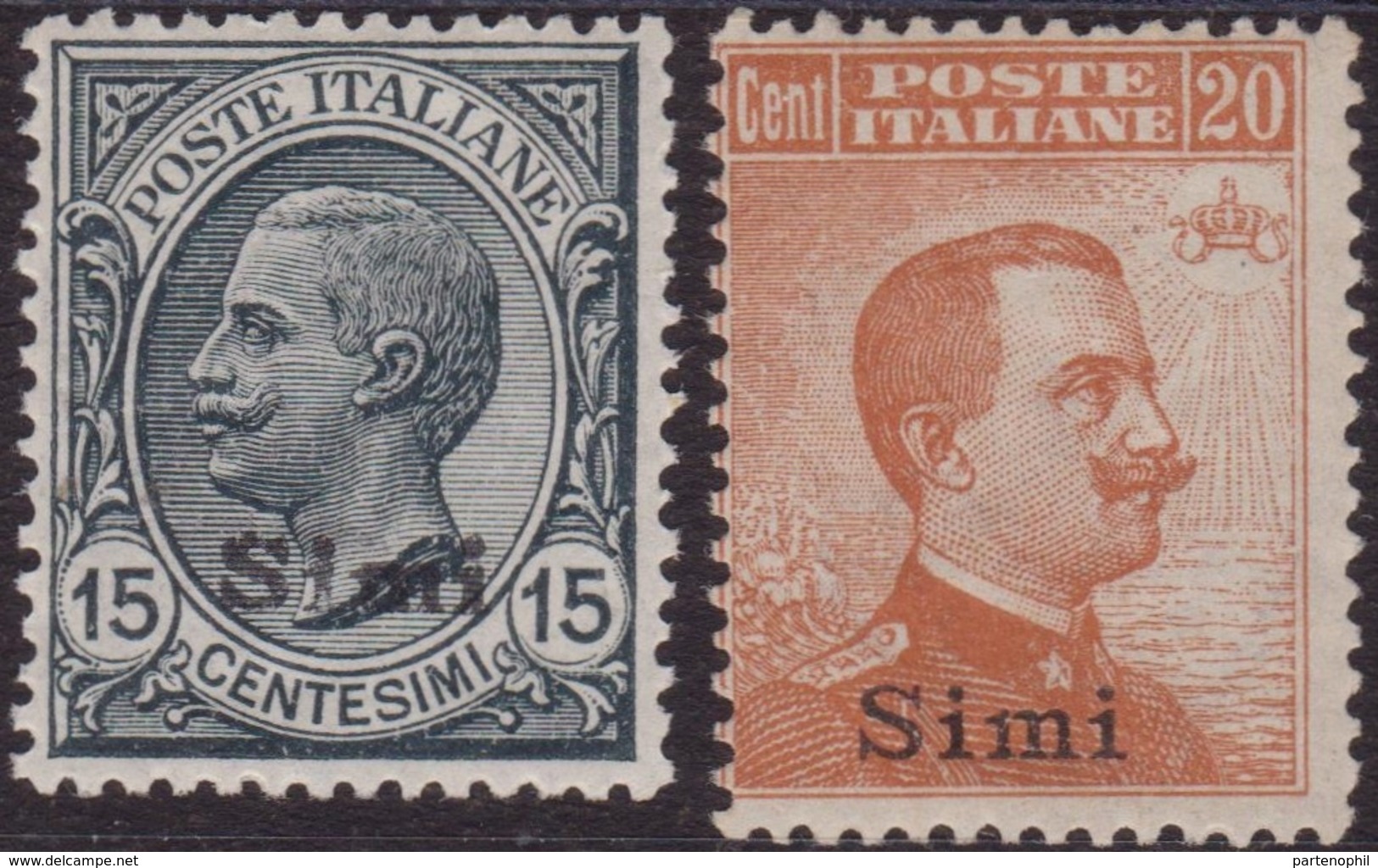 354 ** 1921 Simi - F.lli D’Italia Soprastampato N. 10/11. Cat. € 825,00. SPL - Egée (Simi)