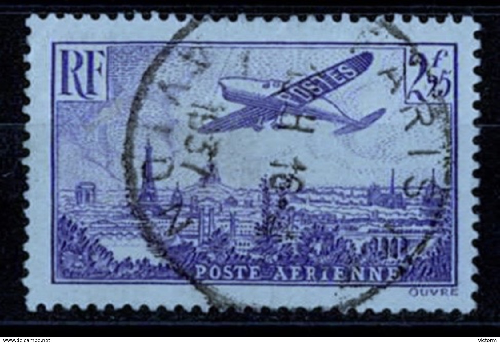 France Poste Aérienne 1936 - Avion Survolant Paris - YT N°10 - Oblitéré - 1927-1959 Used