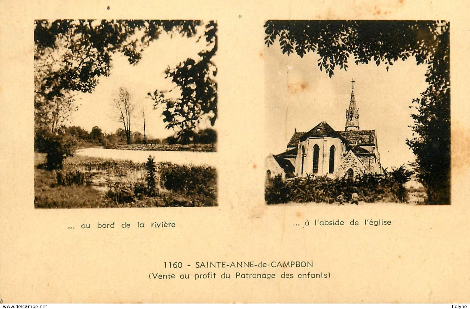 Ste Anne De Campbon - Cpa 2 Vues - Au Bord De La Rivière & Abside église - Sainte Anne De Campbon - Autres & Non Classés